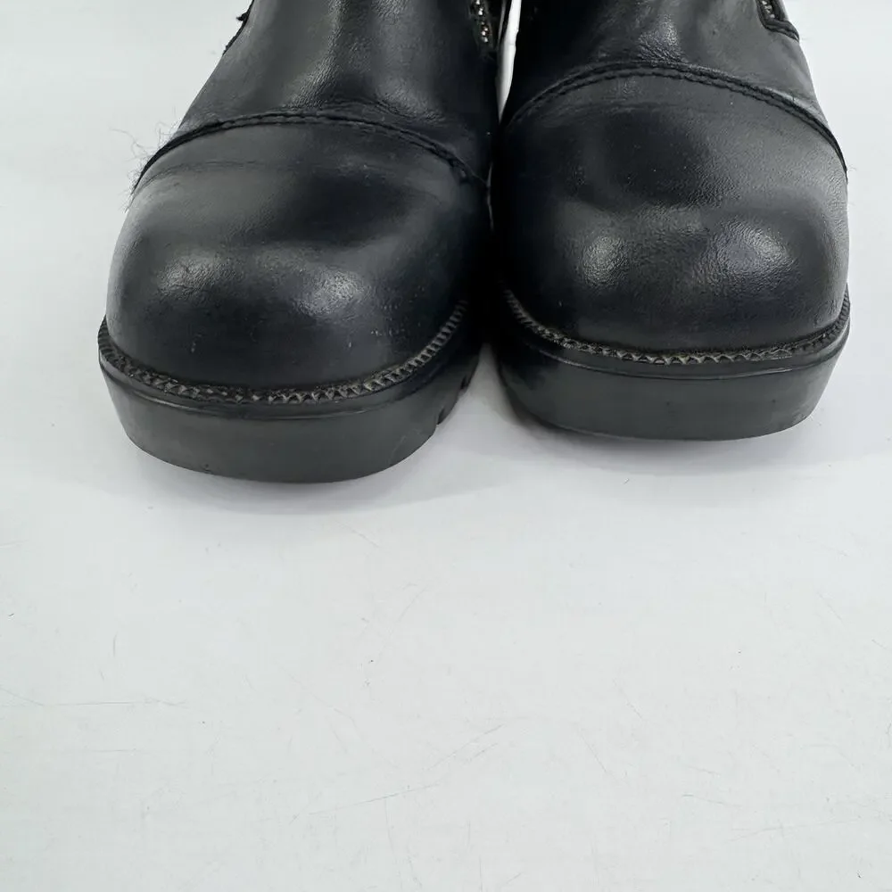 Vintage Harley-Davidson Tall Boots Women 6 Black Riding Eagle Logo Leather - Picture 9 of 16
